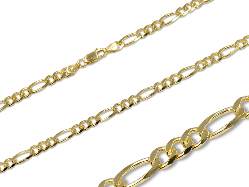 Panzerkette 925 Sterlingsilber vergoldet in 55 cm