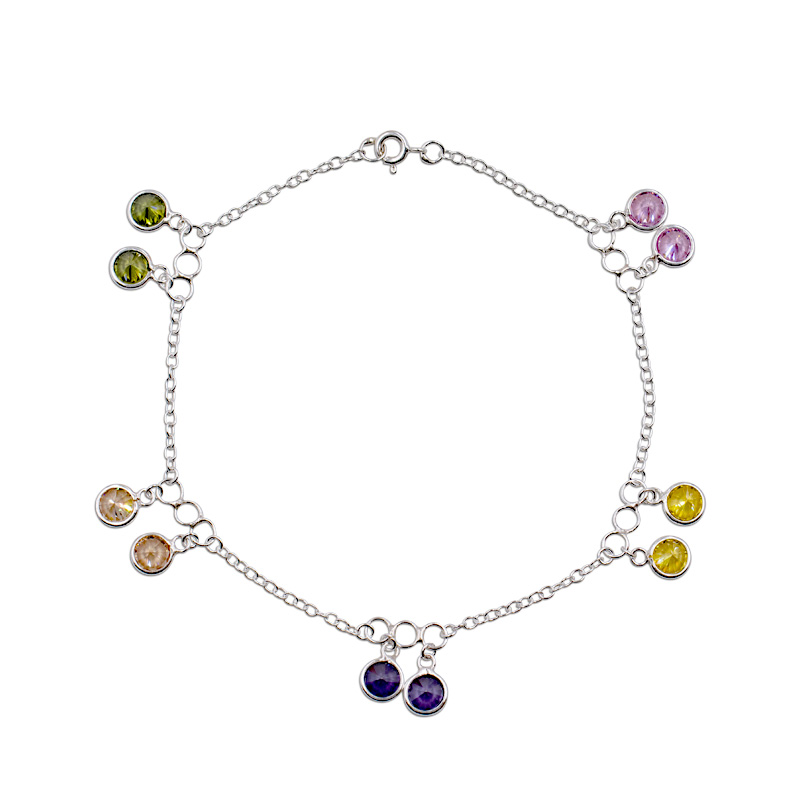 Fußkette mit Zirkonia (25 cm)