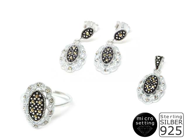 Ohrhänger, Anhänger und Ring Set