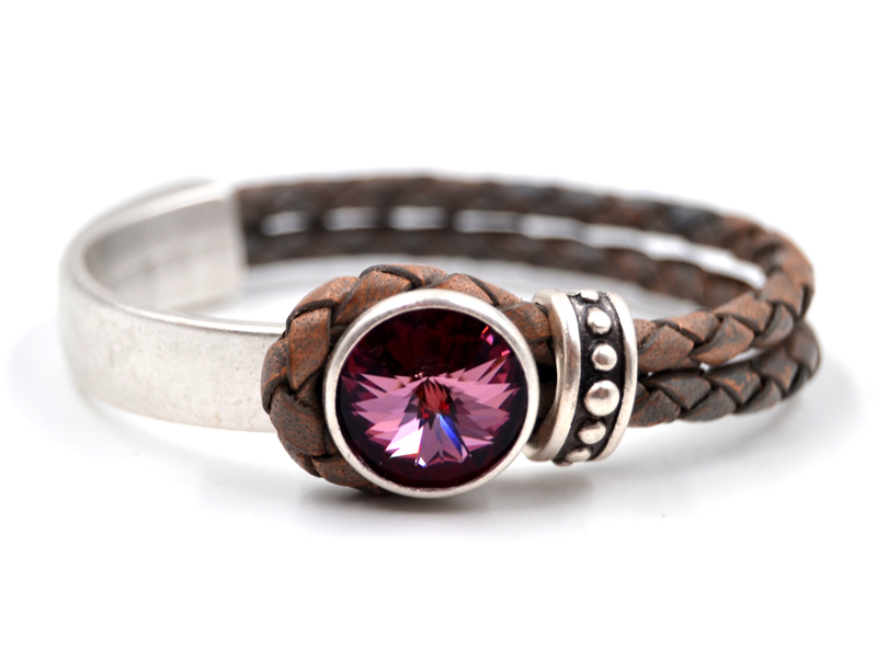 Lederarmband "Glamour" (19,5cm) (12-er Set)