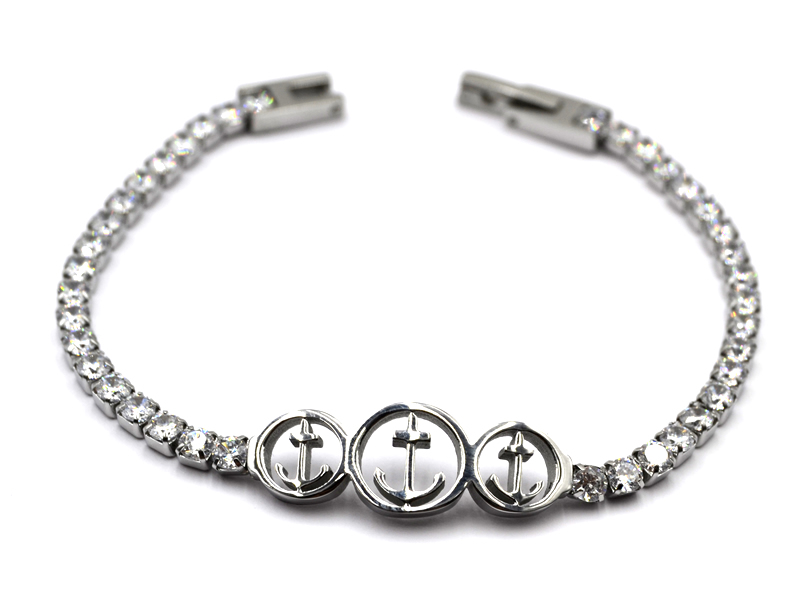 Edelstahlarmband mit Zirconia