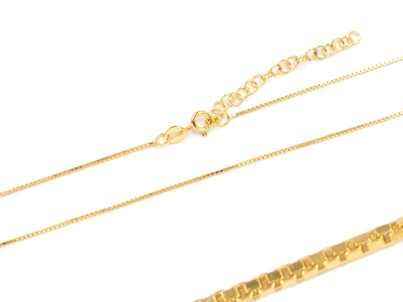 Venezianerkette (45 cm + 4.5 cm) (0.8 mm) (3er Pack) vergoldet