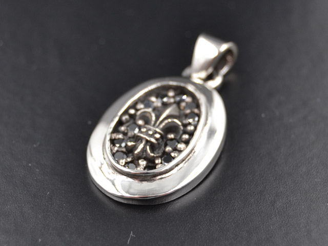 Anhänger französische Lilie, Black Onyx