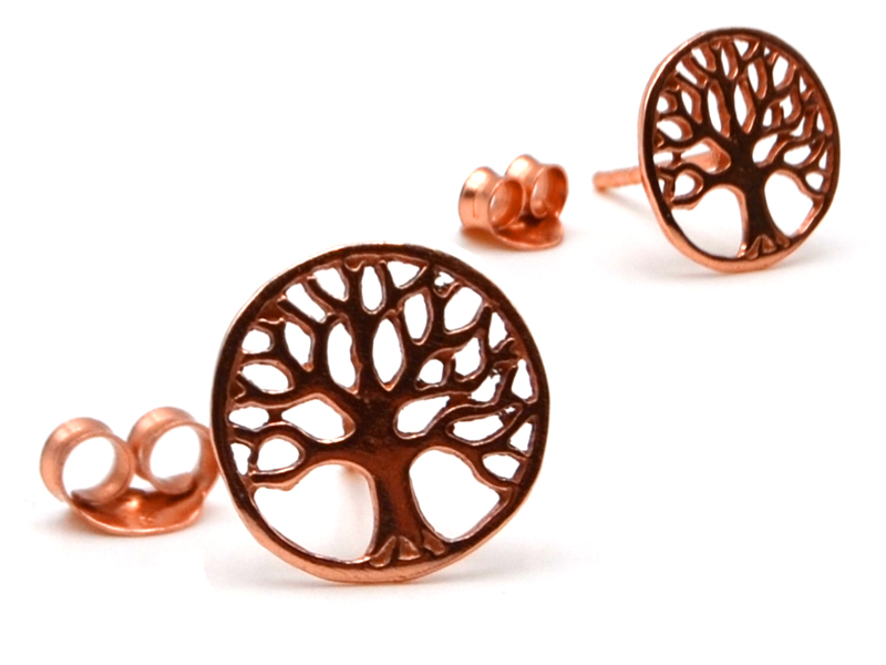 Ohrstecker "Baum des Lebens" (10mm) rosevergoldet