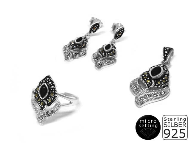 Ohrhänger, Anhänger und Ring Set