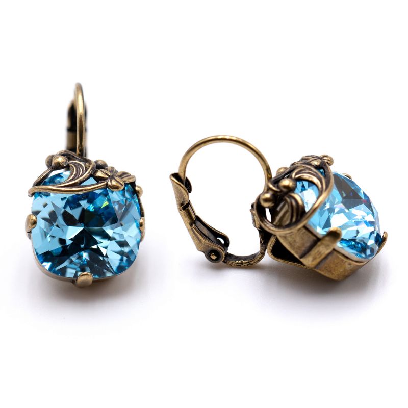 Ohrhänger Valentina mit Premium Crystal in 12 mm - Aquamarine