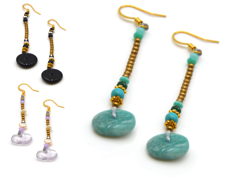 Ohrhänger Messing (3 Paar) (farblich sortiert)