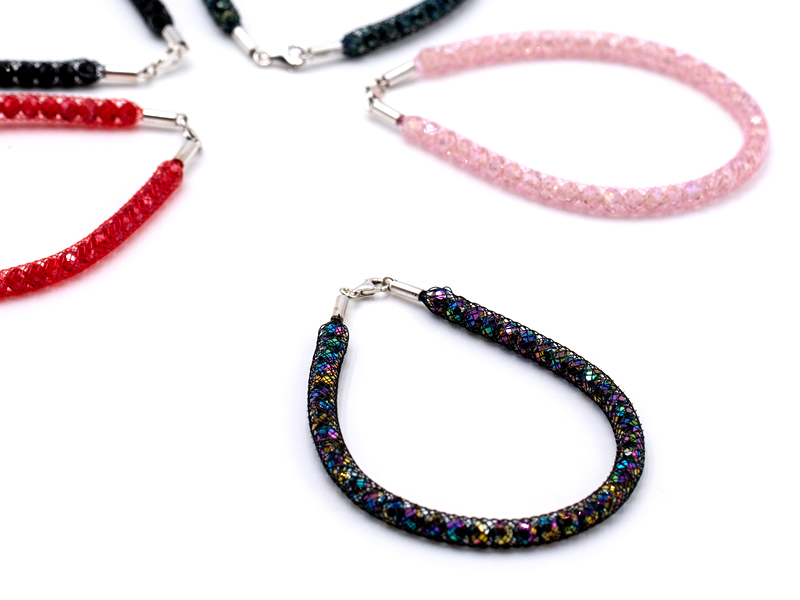 Schlaucharmband mit Silberverschluss (19 cm)(4mm)