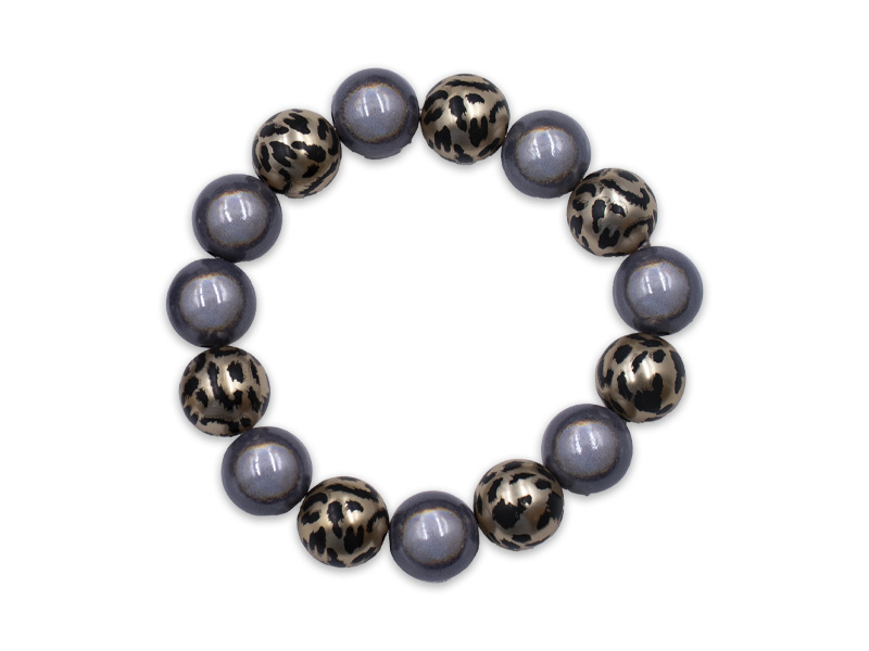 Zauberarmband in 14 mm - Grau-Leopardenmuster