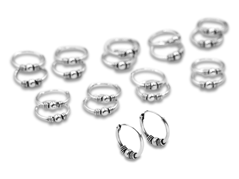 Bali Creolen (1.2 mm x 12mm) (10 Paar)