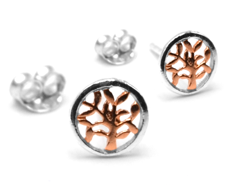 Ohrstecker "Baum des Lebens" (8mm) rosevergoldet