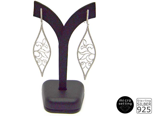 Ohrhänger Tropfen, rhodiniert