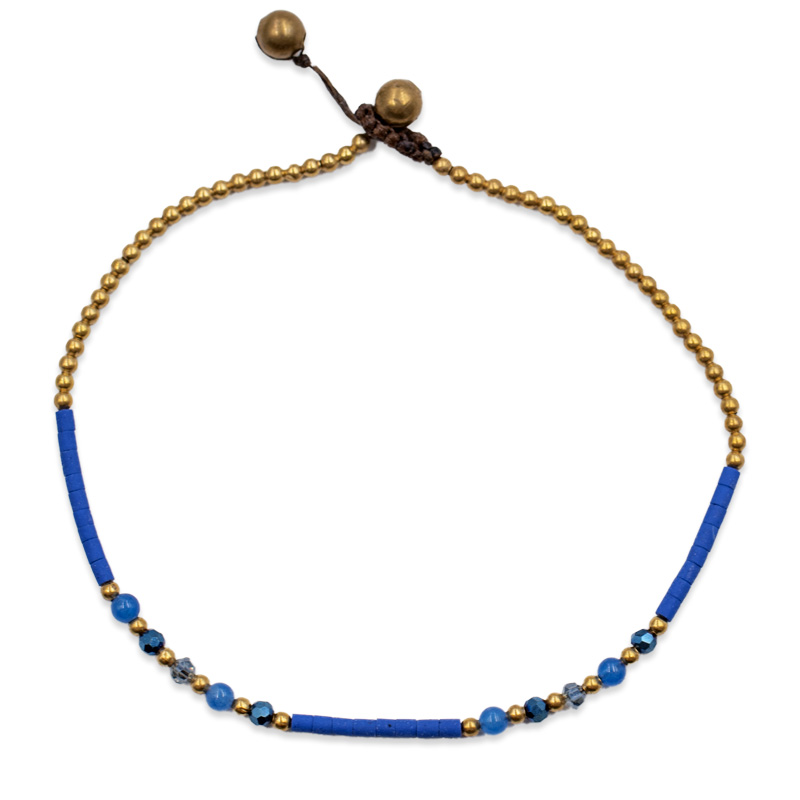 Echtsteinfußkette (24 cm + 1.0 cm)