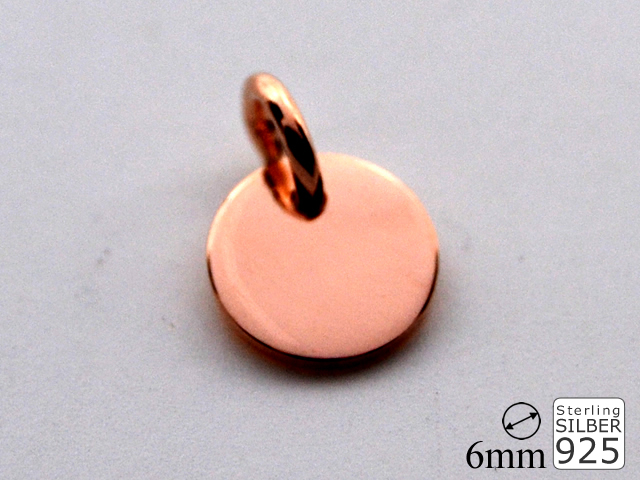 Gravurplatte mit Bohrung (6.0 mm) rosévergoldet 