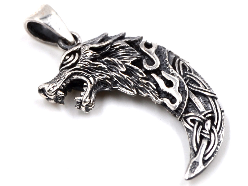 Anhänger Fenriszahn, Wolfskopf, Keltischer Knoten Triquetra