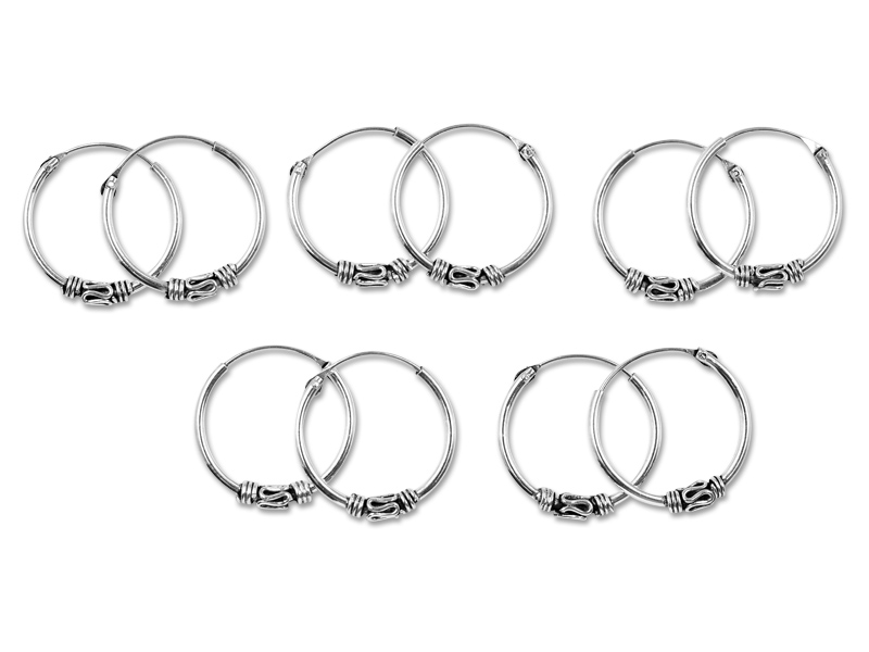 Bali Creolen (1.2 mm x 18 mm) (5 Paar)