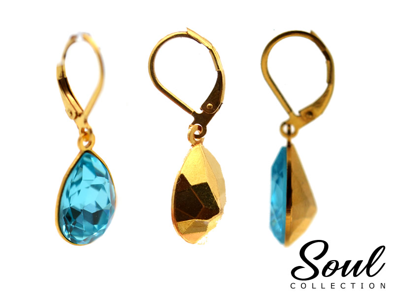 Ohrhänger Tropfen mit Premium Crystal vergoldet