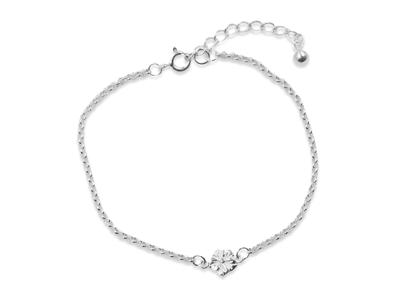 Erbsarmband mit Blume (17.5 cm + 3.0 cm) (2.0 mm)