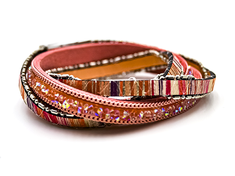 Alcantara-Armband Sammy Beige (36 cm)