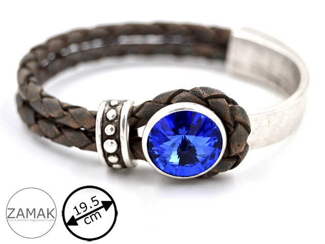 Lederarmband "Glamour " mit 14 mm Rivoli