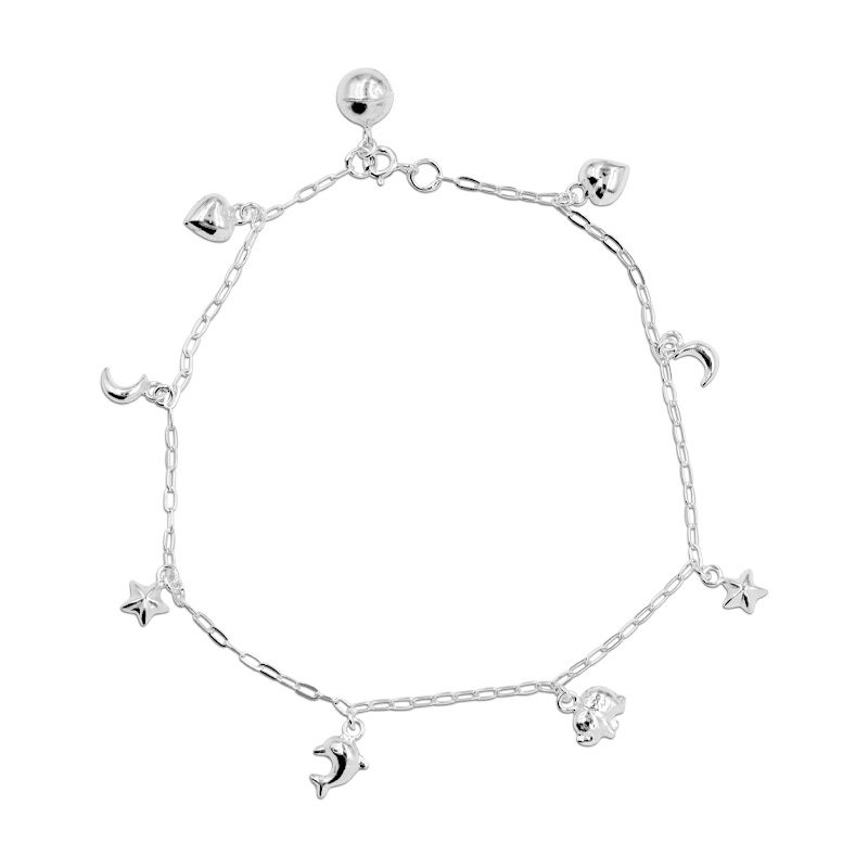 Fußkette mit unterschiedlichen Anhängern (25 cm)