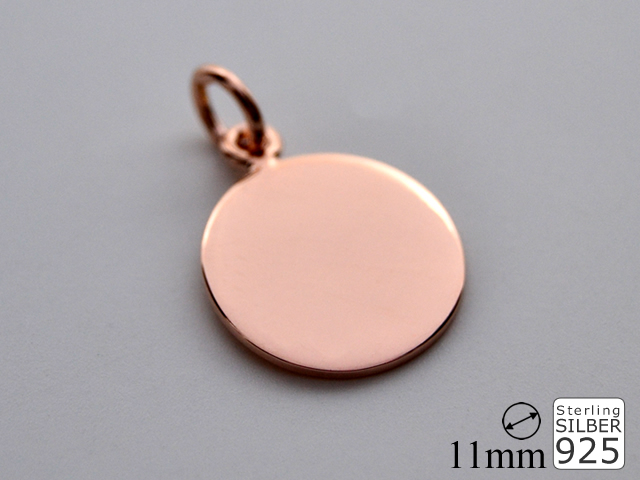Gravurplatte mit Öse (11 mm) rosévergoldet