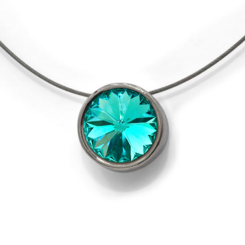 Collier Elegance mit Premium Crystal in 12 mm - Light Turquoise