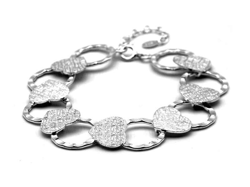 Armband aus Herzen und Kreisen (17 cm + 4 cm) (1.6 cm)