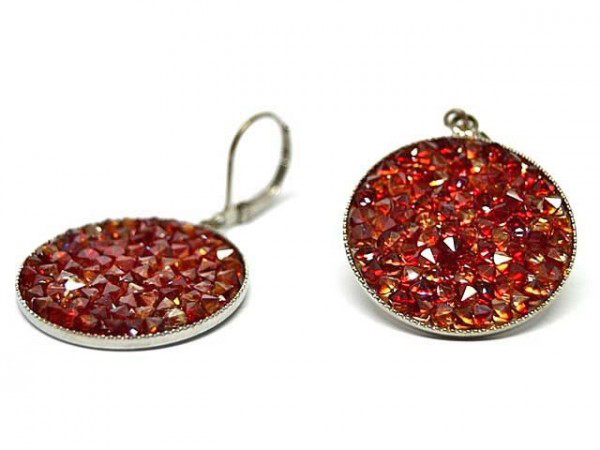 Ohrhänger "Crystal Rocks" , Red Magma