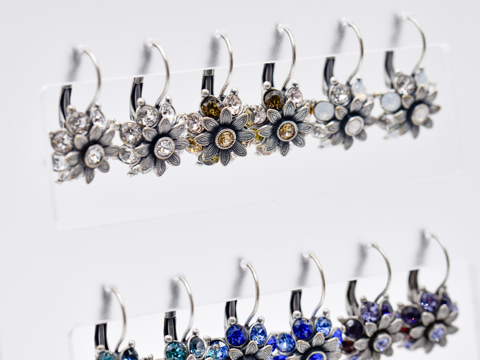 Display Ohrhänger Blüte mit Premium Crystal (12 Paar)