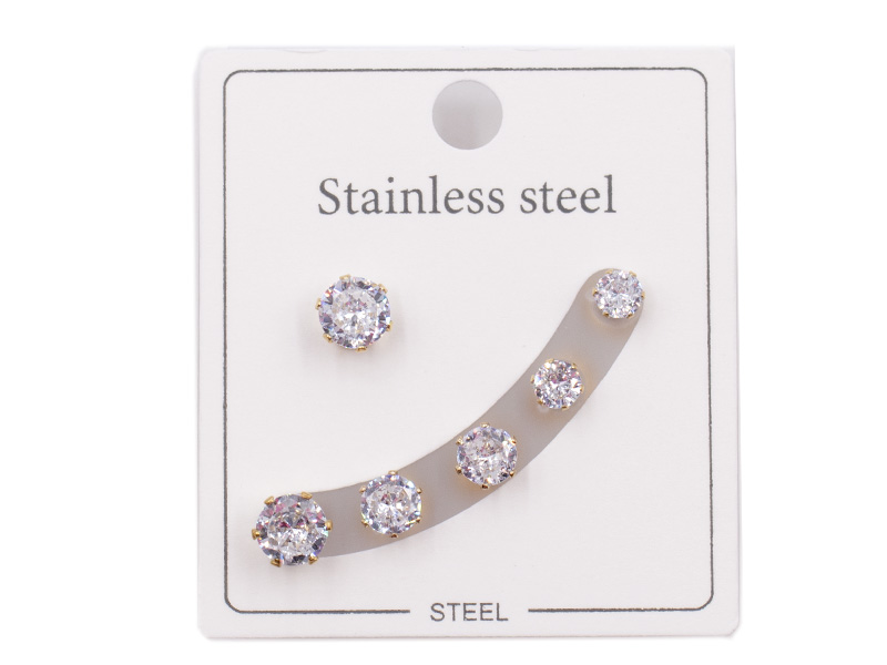 Set 6 Ohrstecker Kristallstein