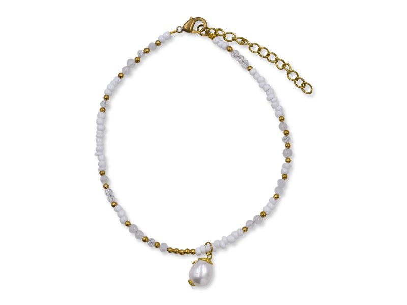 Fußkette mit Perle (24 cm + 5 cm)