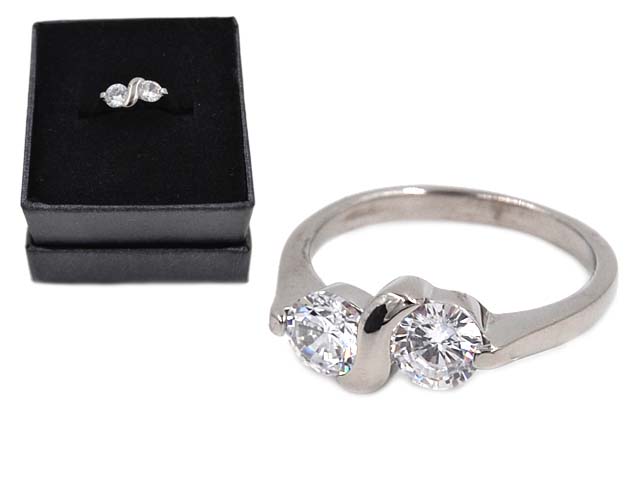 Edelstahlring "Infinity" mit Zirkonia (Boxed)