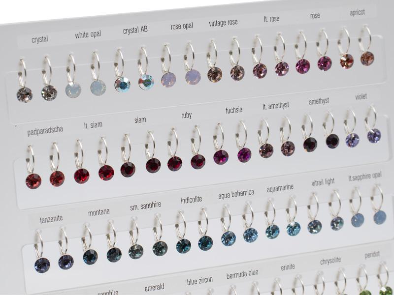 Display Ohrhänger HK29TB mit Premium Crystal in 6 mm (48 Paar)