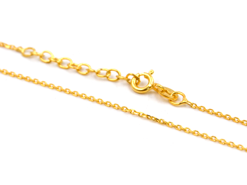 Ankerkette (40 cm + 2.5 cm) (1.0 mm) (3er Pack) vergoldet - diamantiert