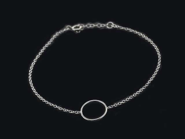 Ankerarmband mit Kreis (19 cm + 3.0 cm) (1.8 mm)