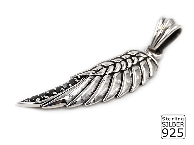 Anhänger Flügel mit Black onyx