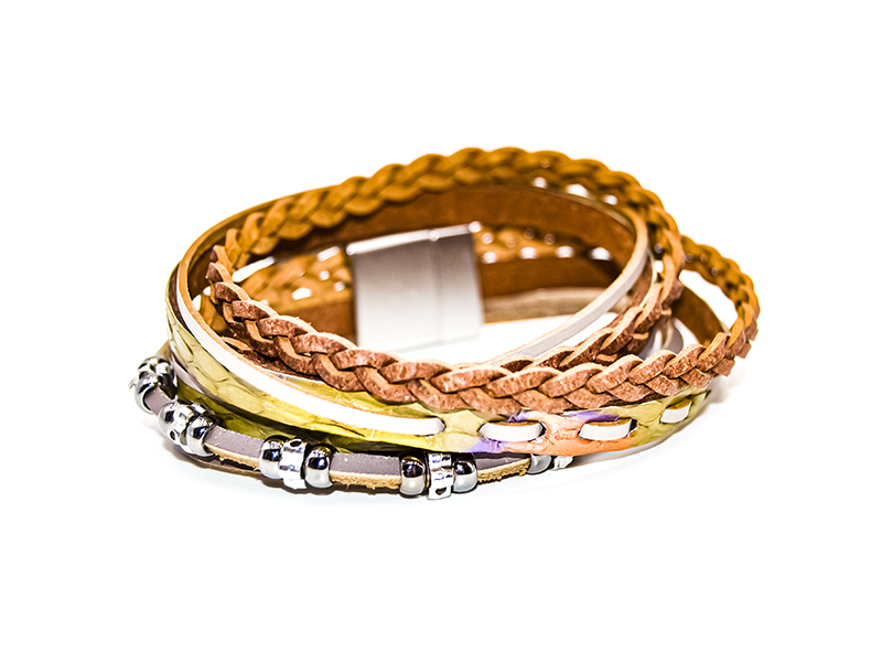 Lederarmband geflochten (38 cm)