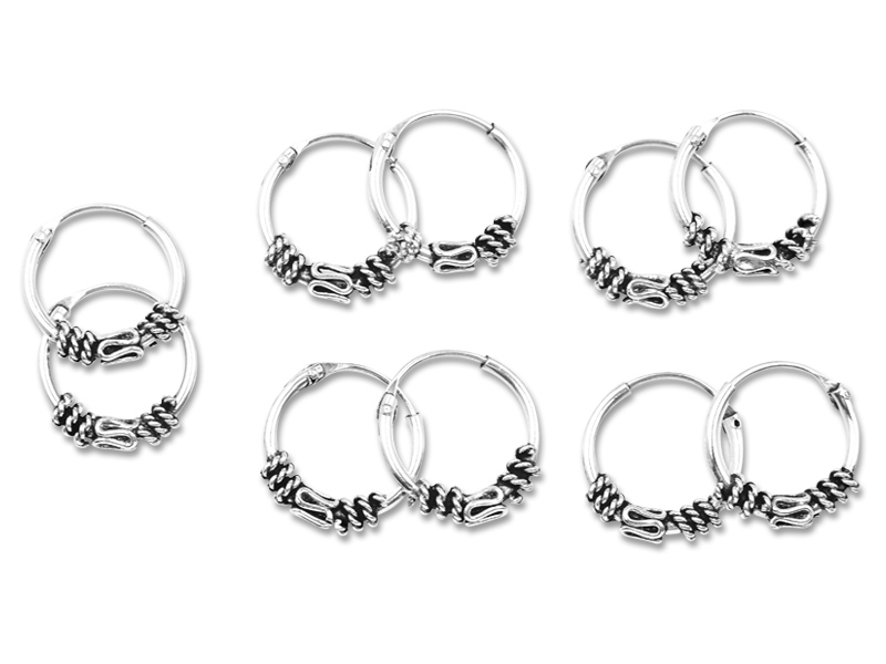 Bali Creolen (1.2 mm x 12 mm) (5 Paar)