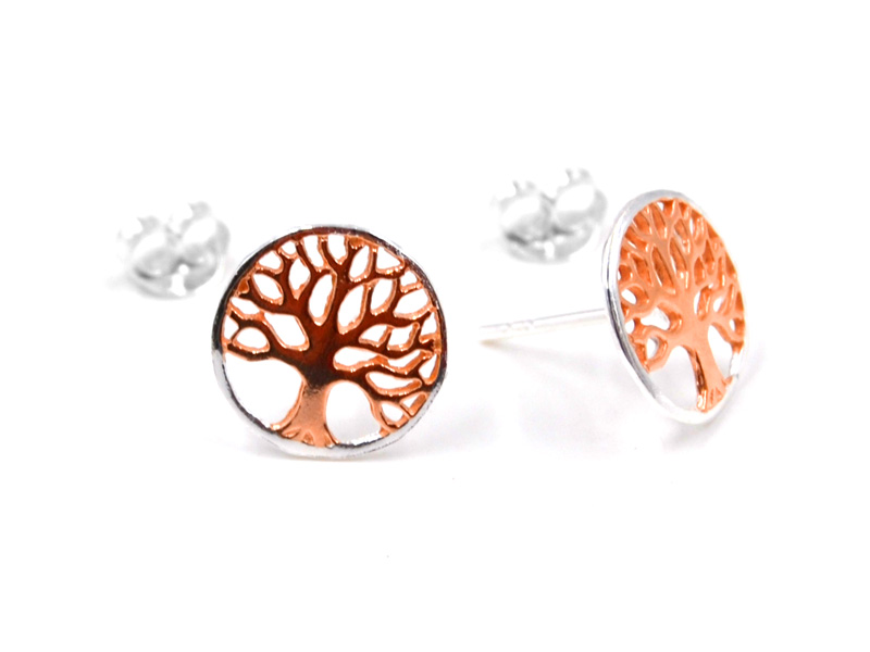 Ohrstecker "Baum des Lebens" (10mm) rosevergoldet