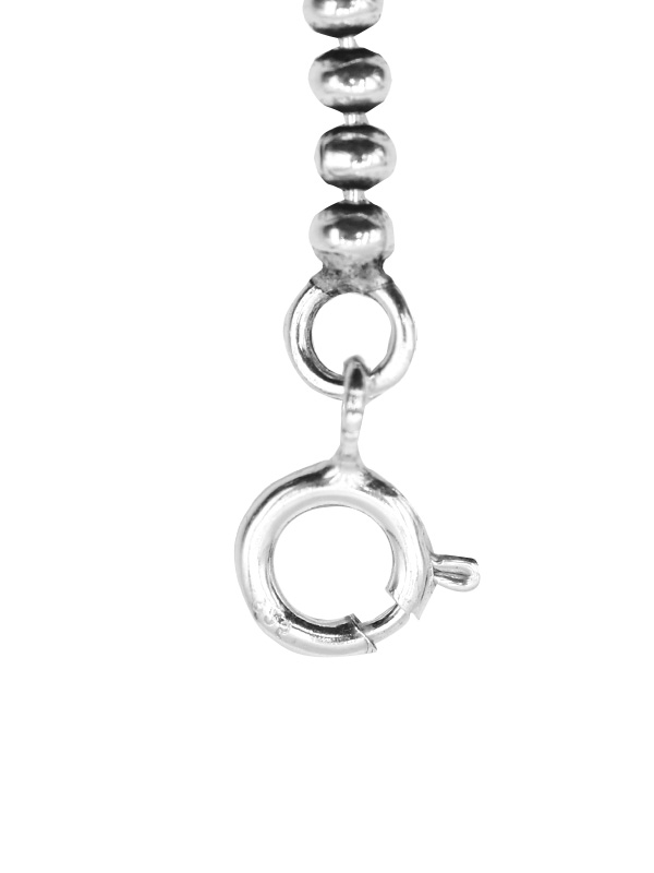 Kugelarmband mit Anhängern Blume+Perle+Silberfäden (17 cm + 3.0 cm) (2.8 mm)