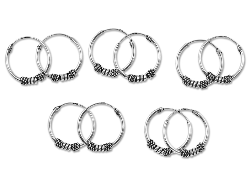 Bali Creolen (1.2 mm x 15 mm) (5 Paar)