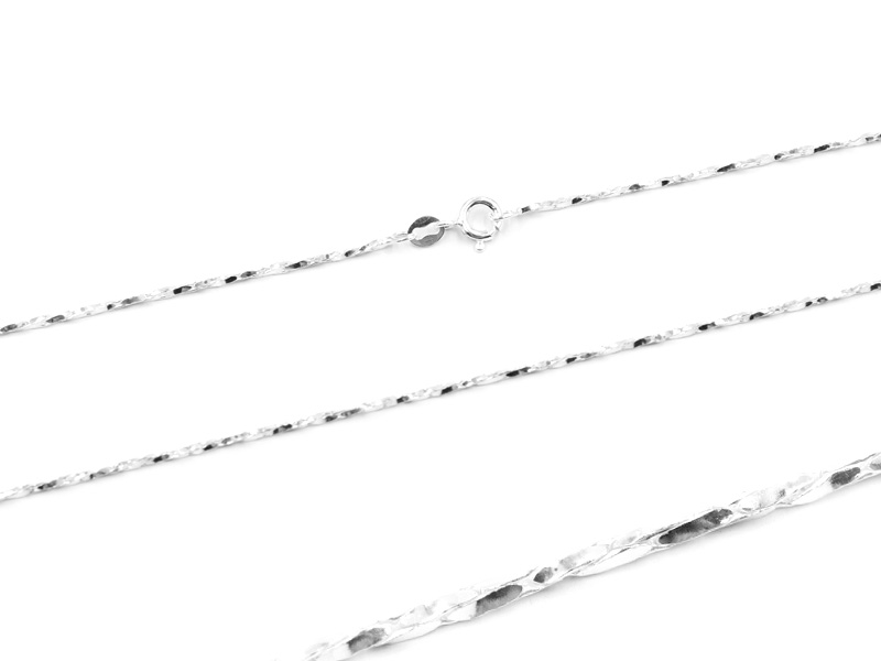 Silberkette gedreht (50 cm) 2er Pack