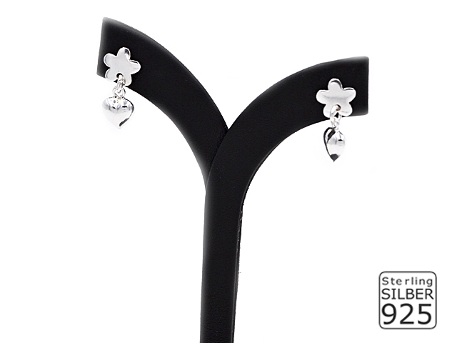 Ohrstecker Blume mit Herz