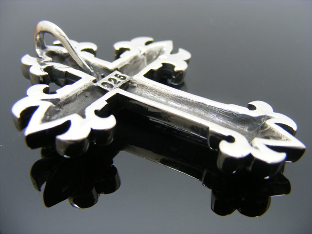 Anhänger Kreuz, Onyx, Zirkonia