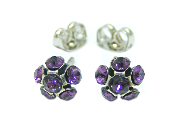 Ohrstecker Bella mit Premium Crystal in 2 mm - Amethyst