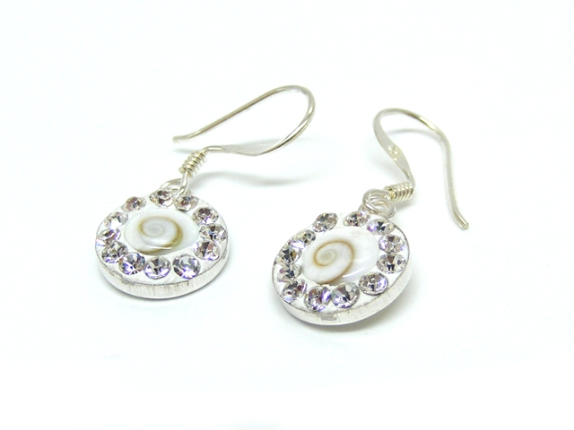 Shivas Eye Ohrhänger "rund" mit Stein