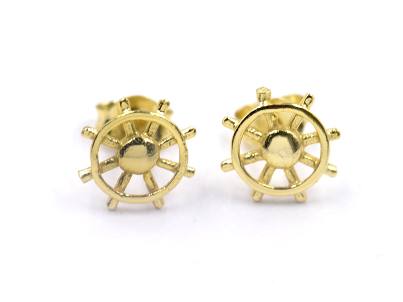Ohrstecker "Steuerrad" vergoldet