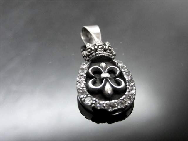 Anhänger französische Lilie, Zirkonia