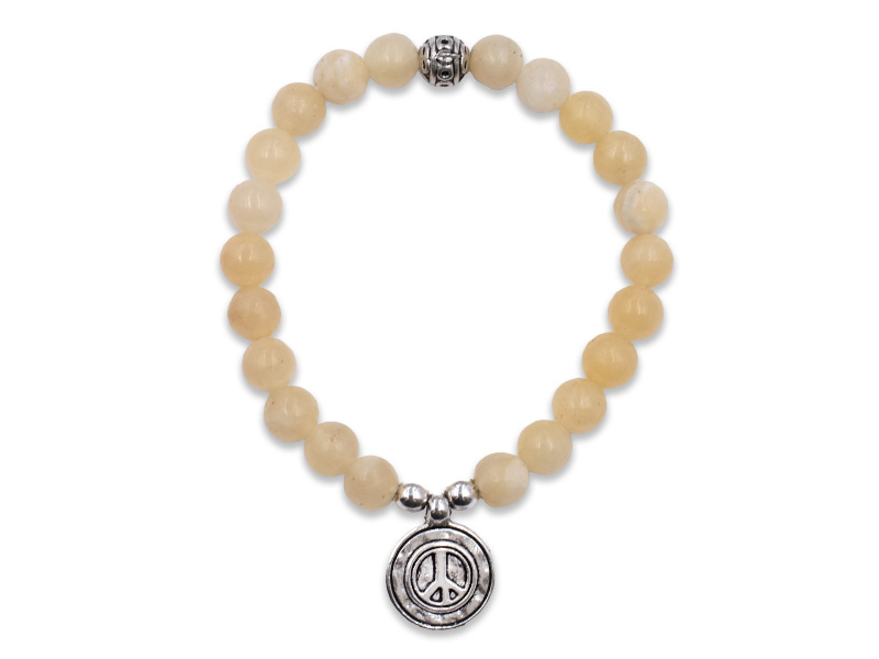 Echtsteinarmband mit Anhänger Peace (18 cm)